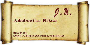 Jakobovits Miksa névjegykártya